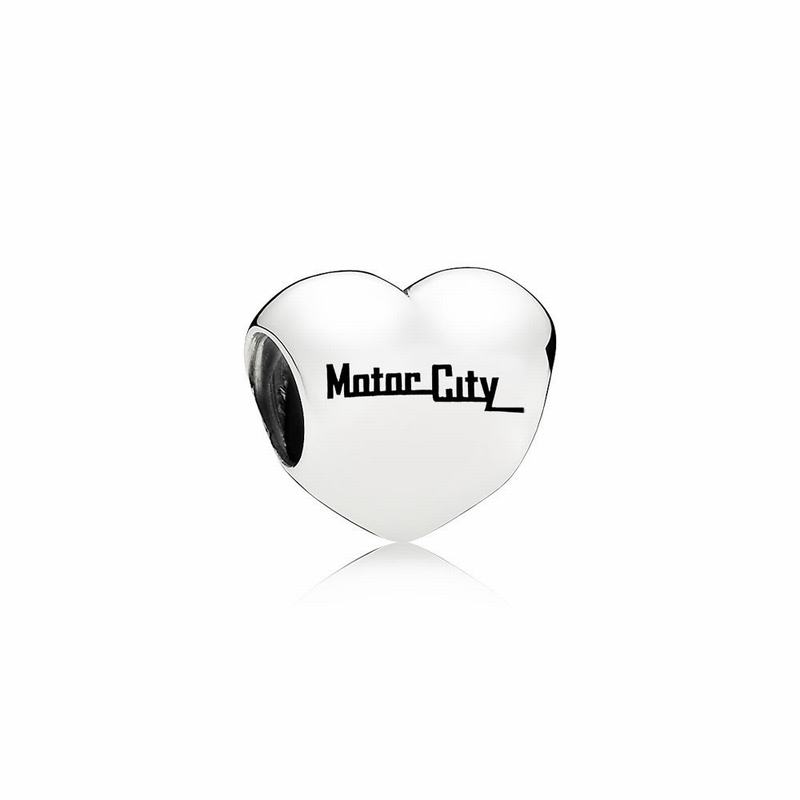 Pandora Detroit Motor City Heart Charm Silver Egypt RY2786390
